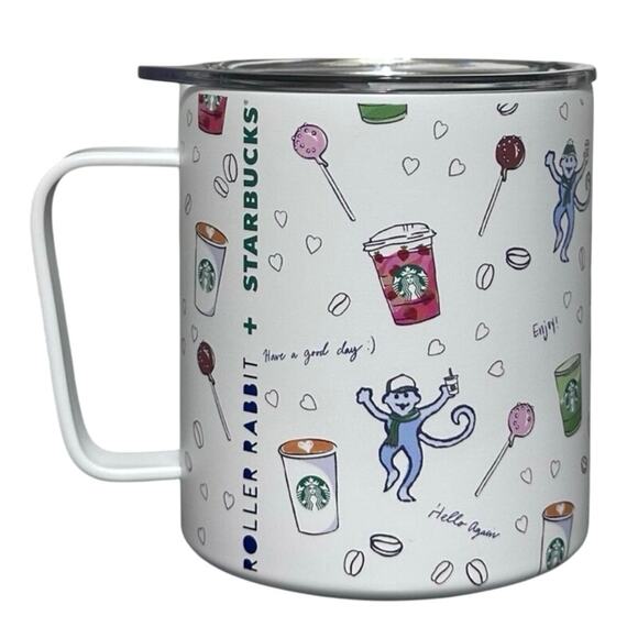 Starbucks x Roller Rabbit Limited Edition Coffeehouse Bonanza 12oz SS Mug - Picture 3 of 6